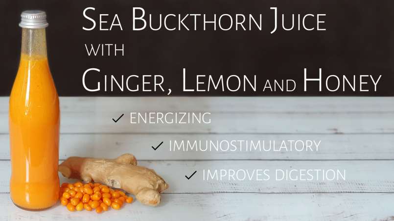 Havtornsjuice med ingefära, citron och honung, foto 1
