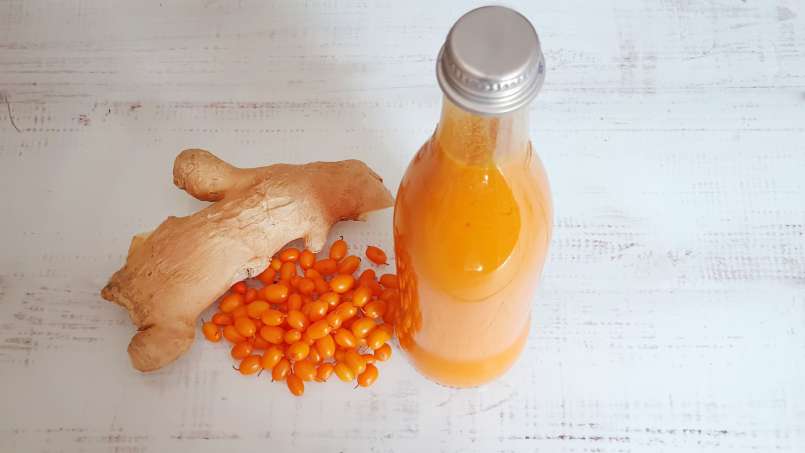 Havtornsjuice med ingefära, citron och honung, foto 4