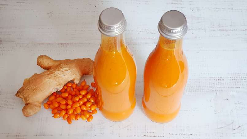 Havtornsjuice med ingefära, citron och honung, foto 6