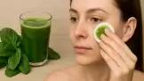 Mörka cirklar botemedel med spenatjuice